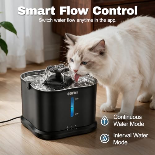 EGFKI 3.6L Smart Cat Water Fountain with App & WiFi