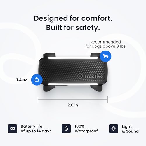 Tractive Smart Dog GPS Tracker | Live Pet Tracker with Virtual Fence | Vital Signs Monitoring of Heart & Respiratory Rate | Bark Monitoring | Dog Collar Attachment