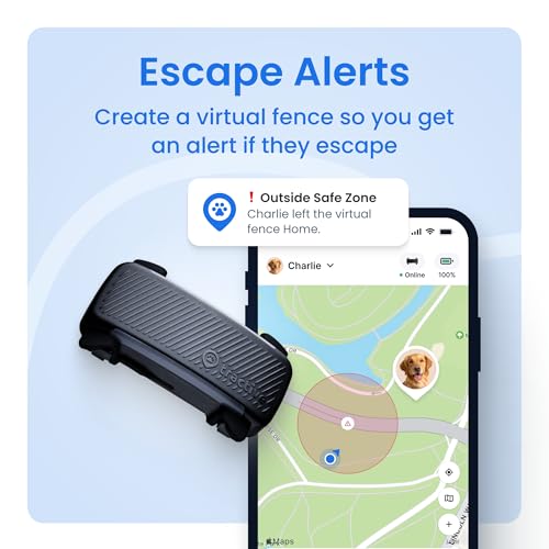 Tractive Smart Dog GPS Tracker | Live Pet Tracker with Virtual Fence | Vital Signs Monitoring of Heart & Respiratory Rate | Bark Monitoring | Dog Collar Attachment