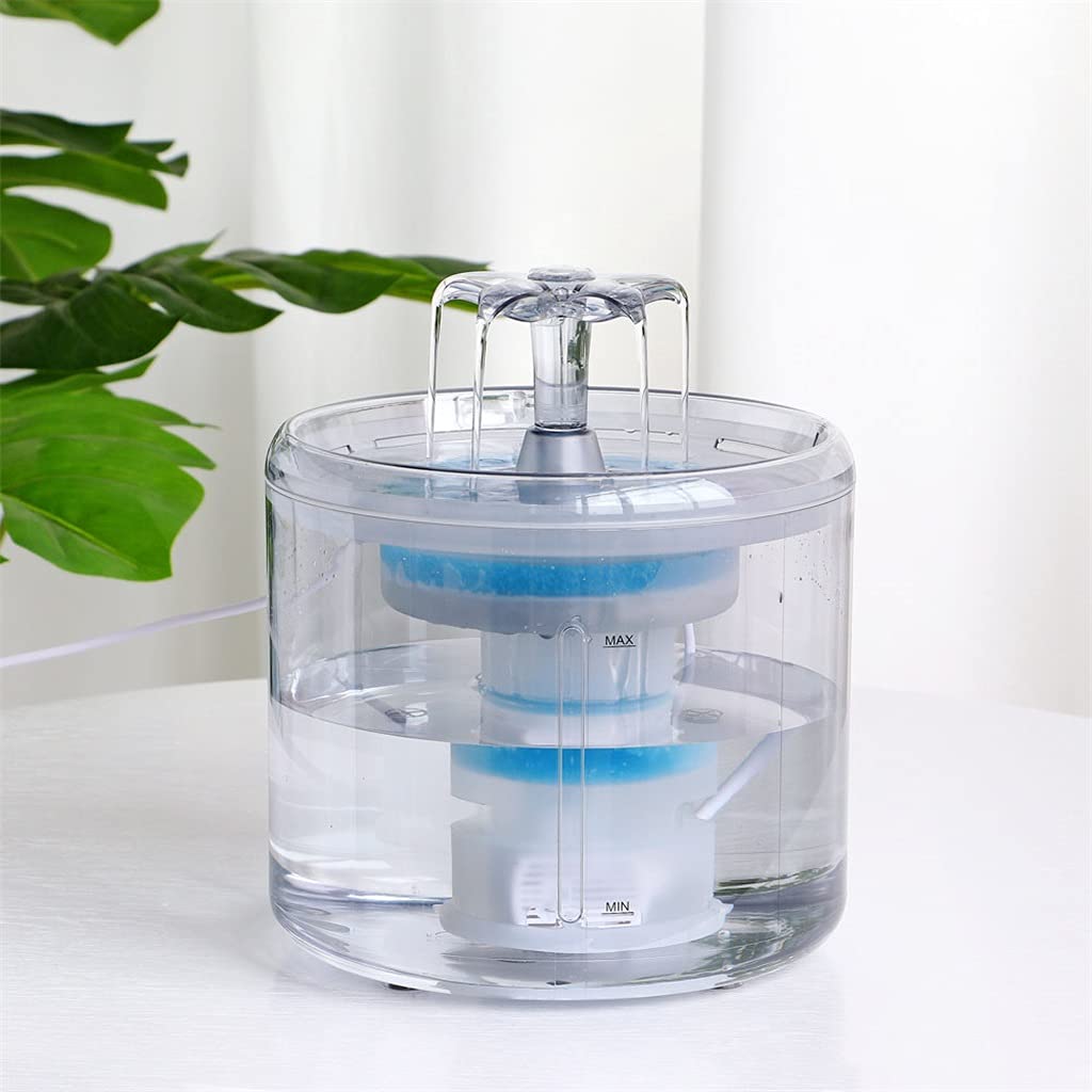 GHDVGHC Pet Water Fountain Automatic Dispenser Feeder Bowl LED Light Smart Dog Drinking