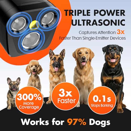 YUYQA 3X Ultrasonic Anti-Bark Dog Training Device