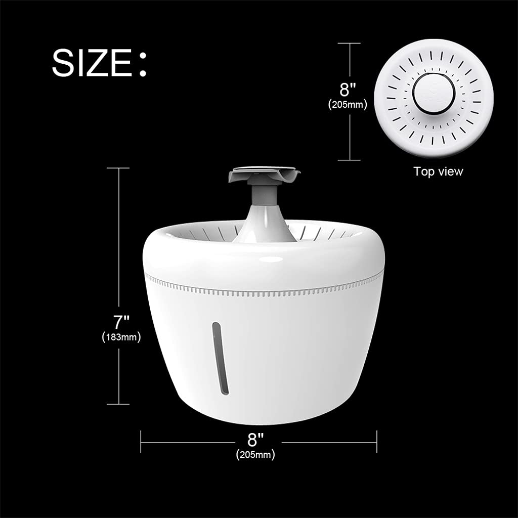 GHDVGHC Pet Water Fountain Automatic Dispenser Feeder Bowl LED Light Smart Dog Drinking
