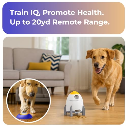 Interactive Dog Puzzle Feeder Toy, Automatic Dogs Treat Dispenser for IQ Training & Slow Feeder, Dog Food Dispenser with Remote Button, Suitable for Indoor or Outdoor Play, All Breeds, OtterVerz 11