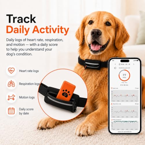 Clvior Smart Dog Health Monitor Collar with App Tracking
