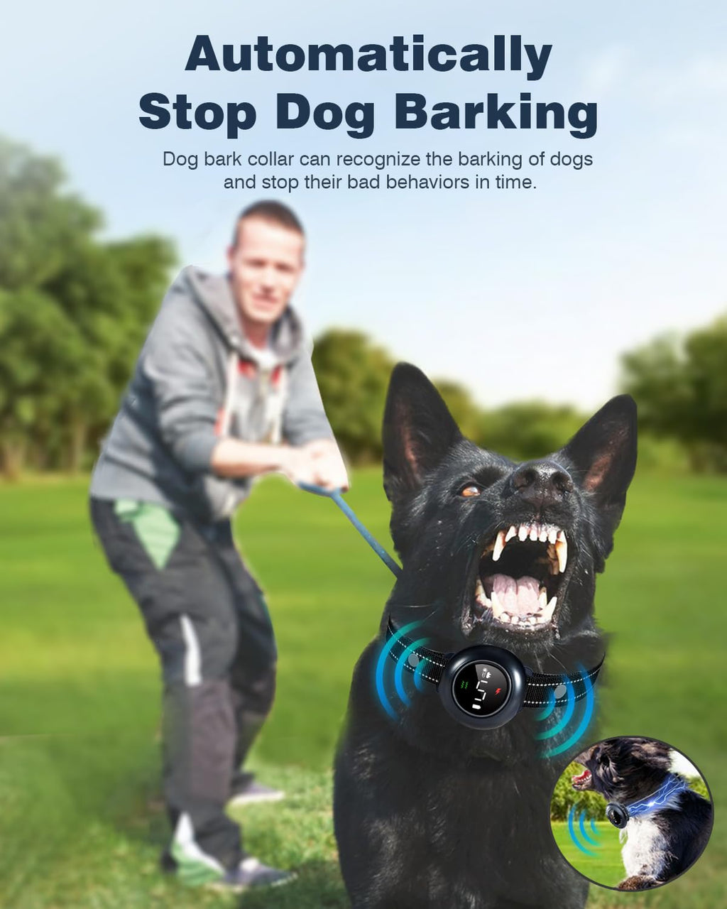 2-in-1 Smart Anti-Bark Dog Training Collar with Remote
