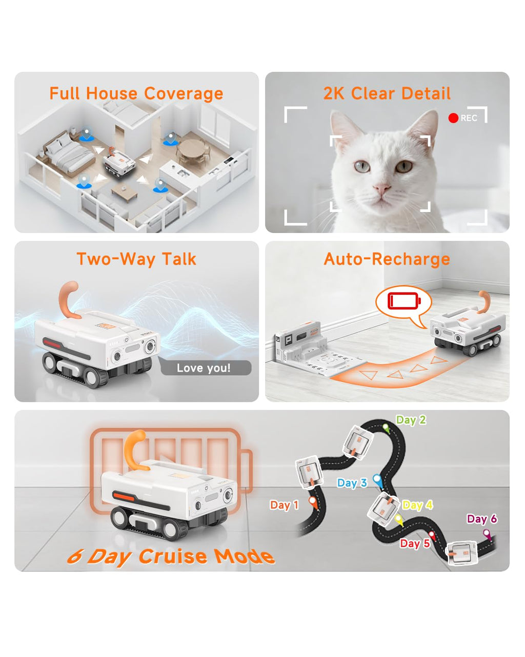 PICKFUN PMATE AI 2K Self-Moving Pet Camera Rover