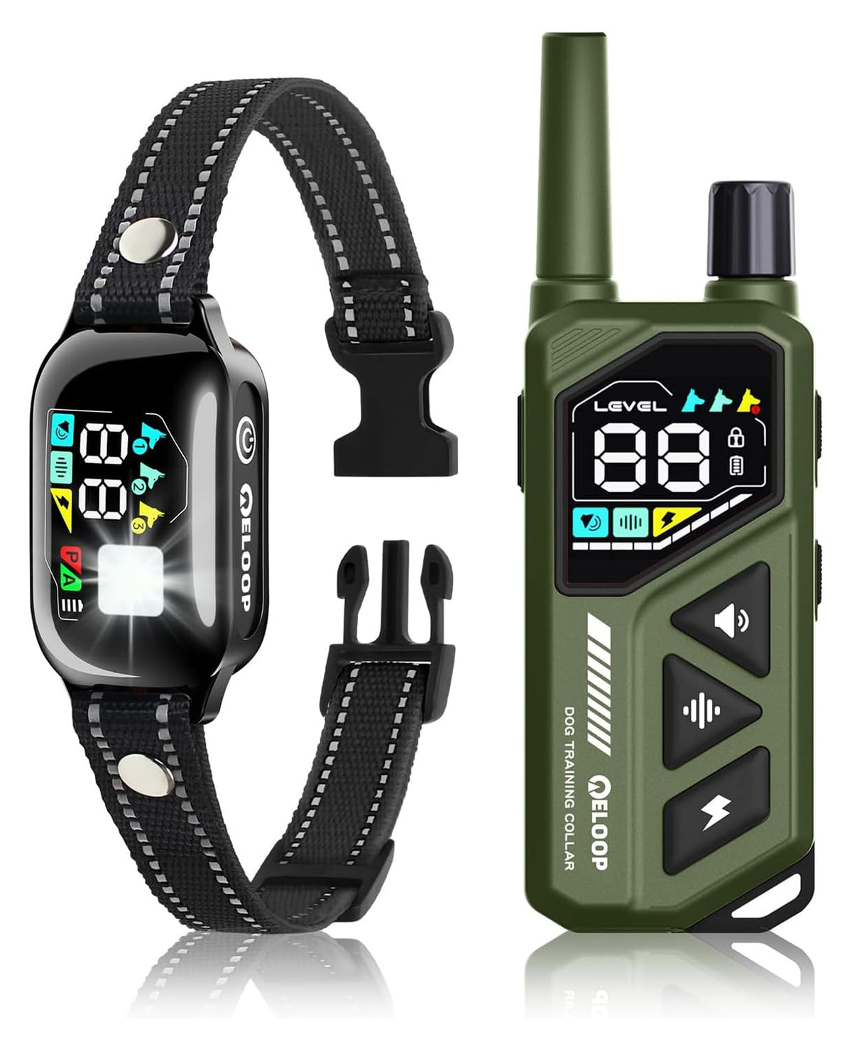 Dog Shock Collar for Dogs - 3300FT Dog Training Collar with Remote IPX7 Waterproof Electric Collar with 3 Training Modes, Rechargeable AI Smart Anti-Barking Device