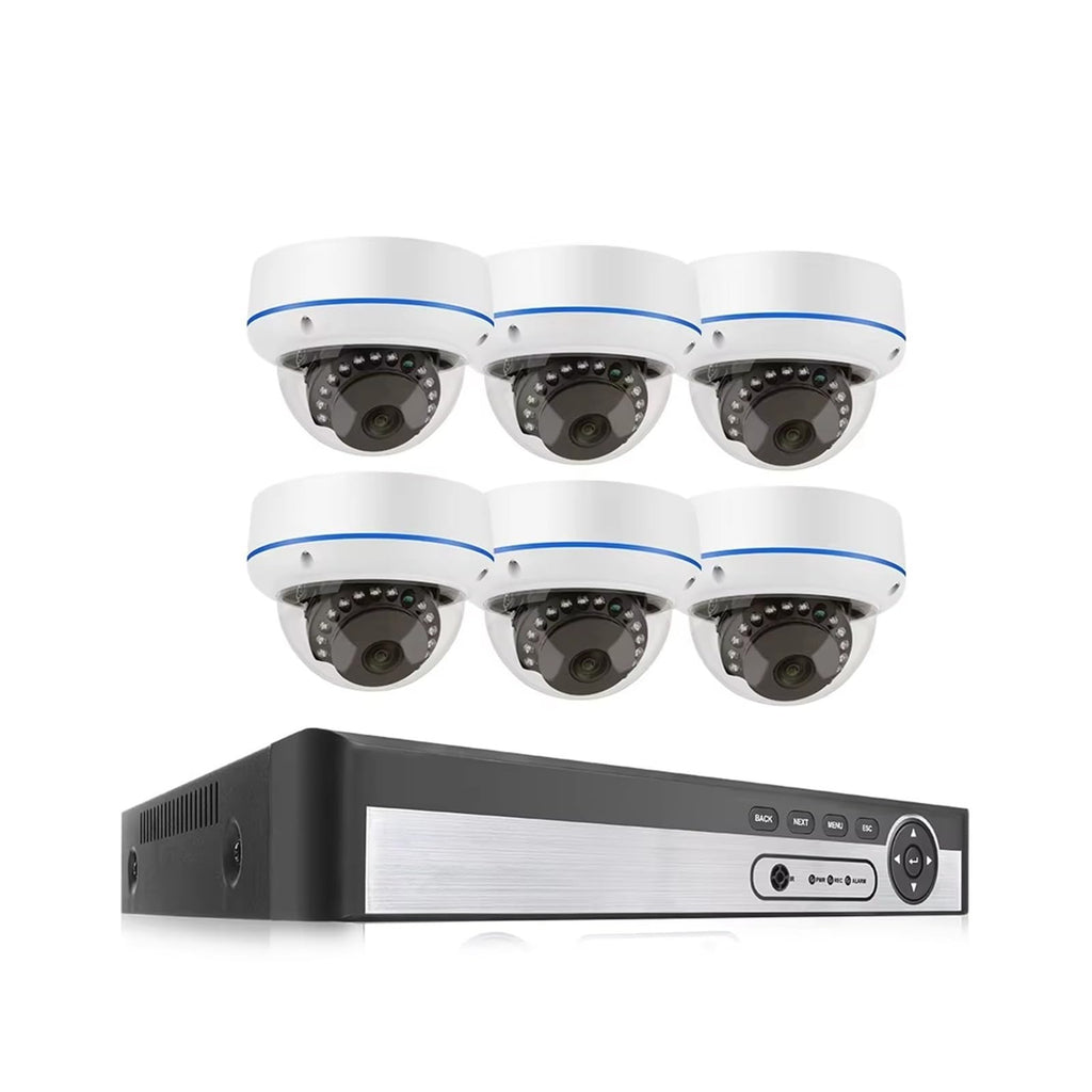 FMDARJXWHCP 8CH 5MP PoE Security Camera System with 6 Cameras