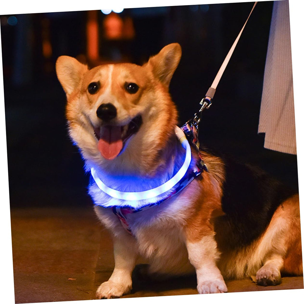 2 Sets Pet Glow Collar Basic Dog Collars Dog Glowing Pet Necklace LED Puppy Puppy