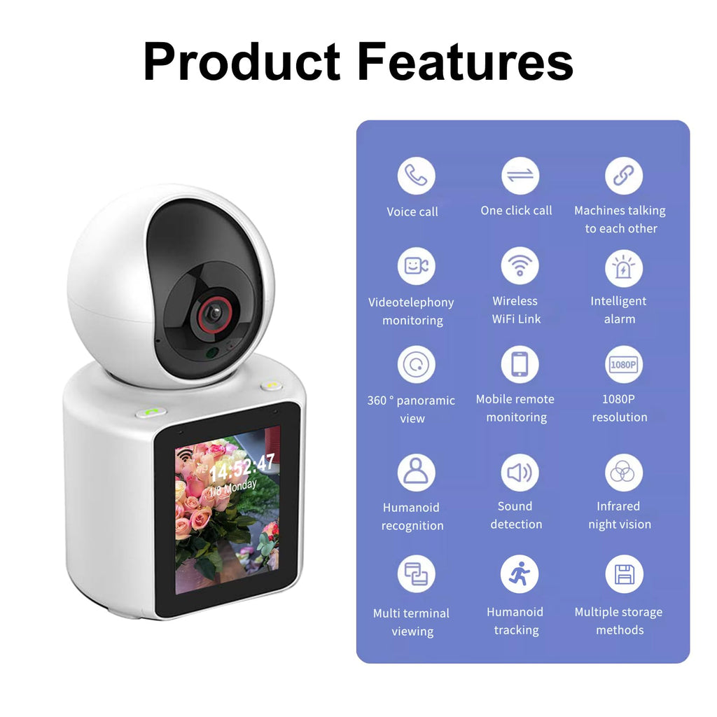 LASTCOW 1080P Two-Way Video Pet Camera with HD Screen