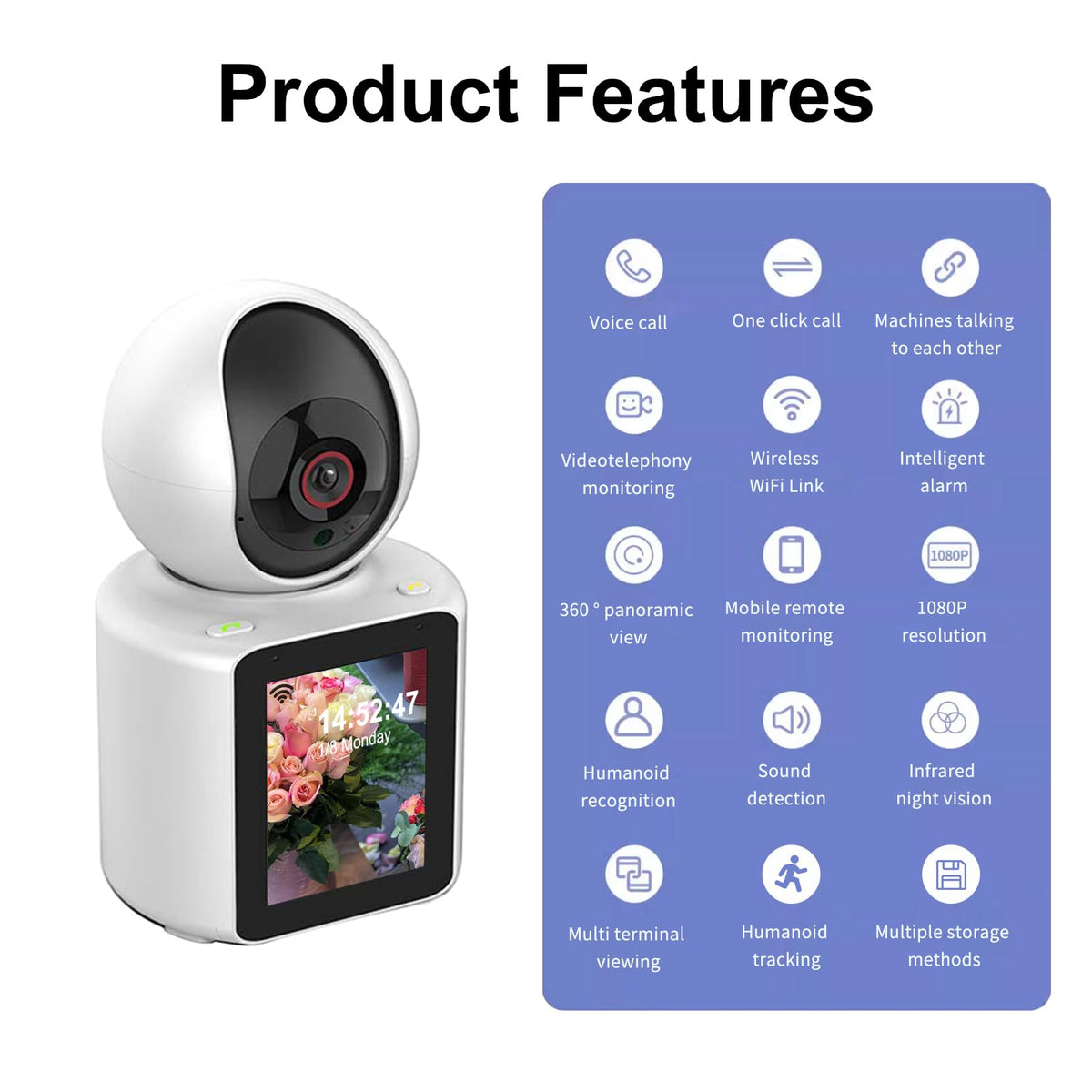 LASTCOW 1080P Two-Way Video Pet Camera with HD Screen