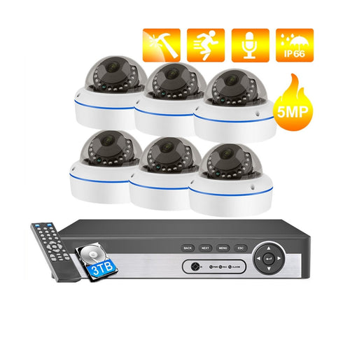 8CH 5MP POE IP Camera Surveillance System Outdoor Human Detection