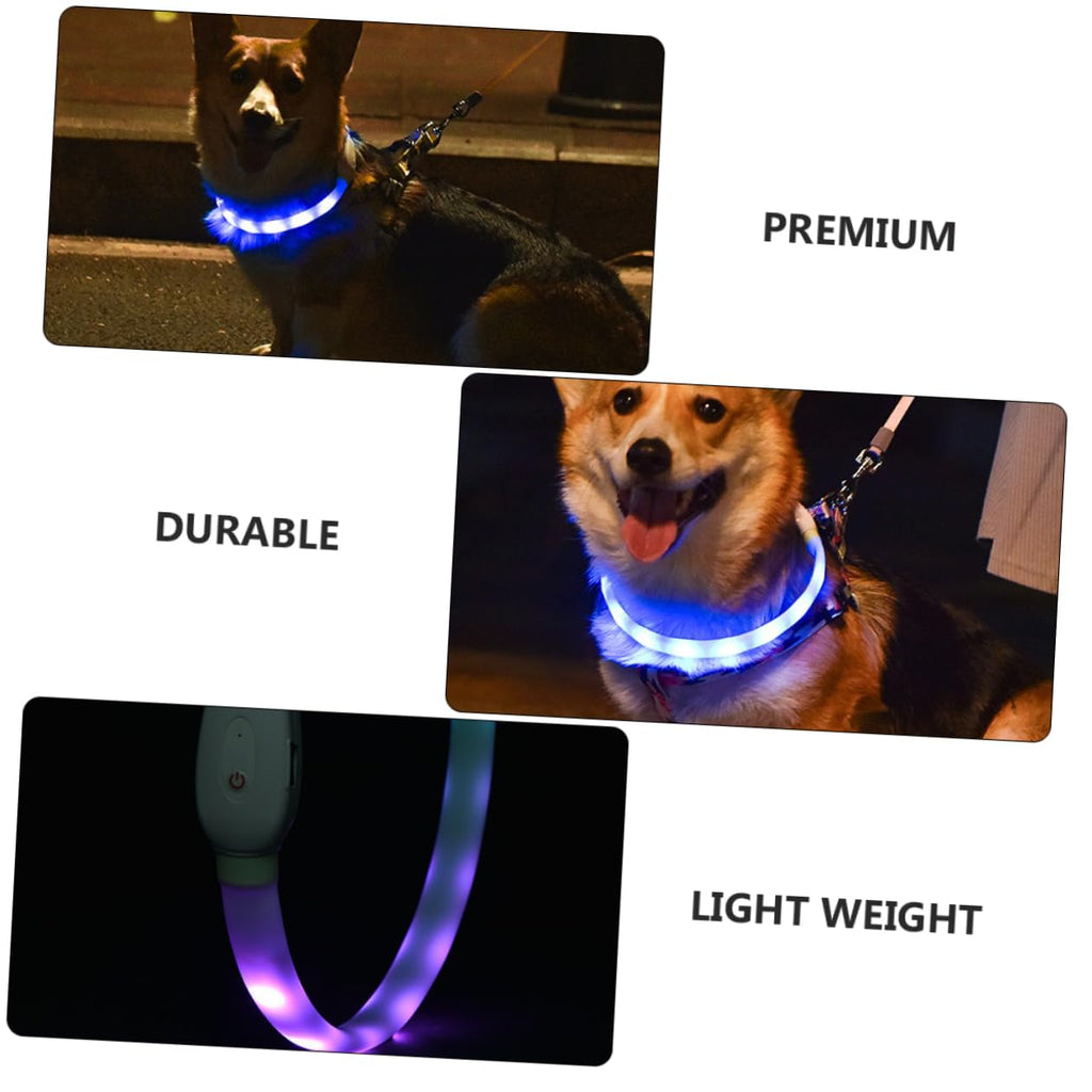 2 Sets Pet Glow Collar Basic Dog Collars Dog Glowing Pet Necklace LED Puppy Puppy