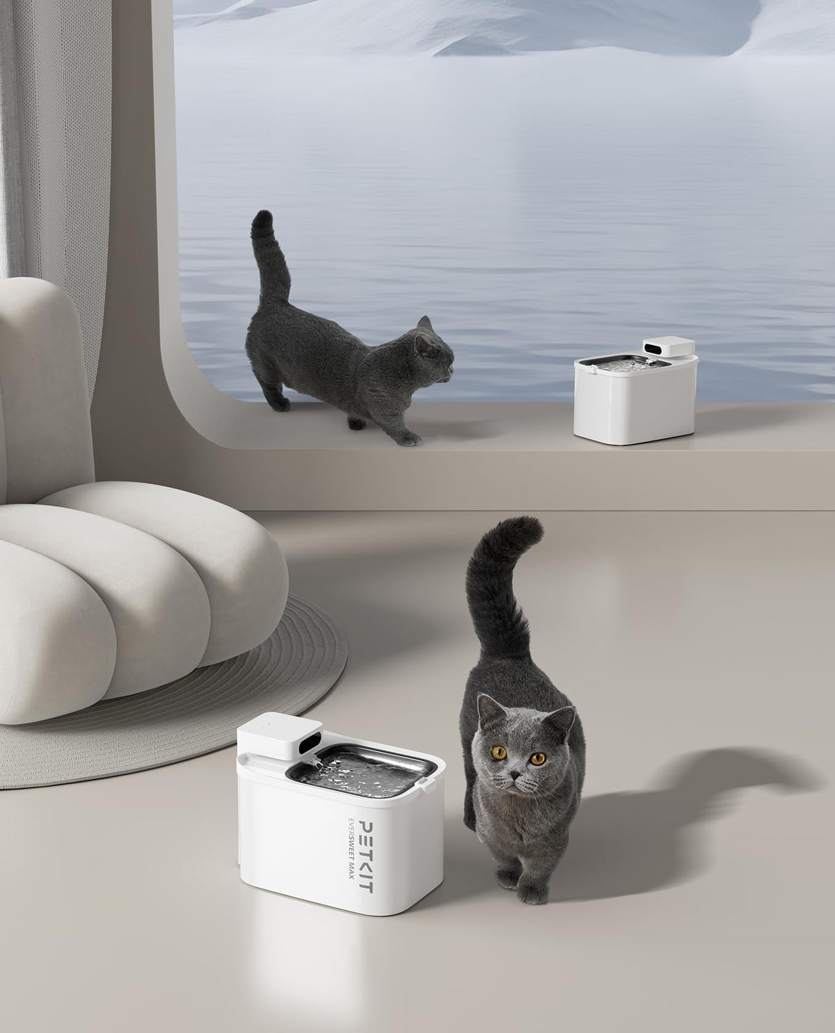PETKIT EVERSWEET MAX Cordless Cat Water Fountain with Motion Sensor, 101 oz/3L Pet Fountain for Cats Dogs Inside, Automatic Cat Water Dispenser Battery Operated