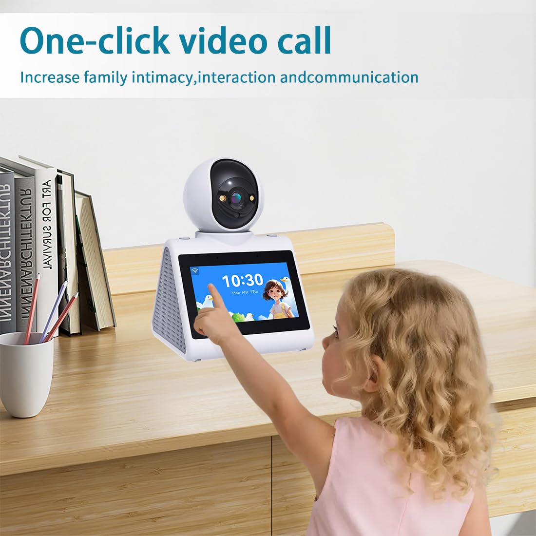 CIAJIE Two Way Video Camera,Indoor Home Security Cameras,Pet Dog Camera with Phone App,Motion for/Elderly/Nanny/Pet/Dog,Audio Calling Device Pan Til Dome Camera,Motion Detection
