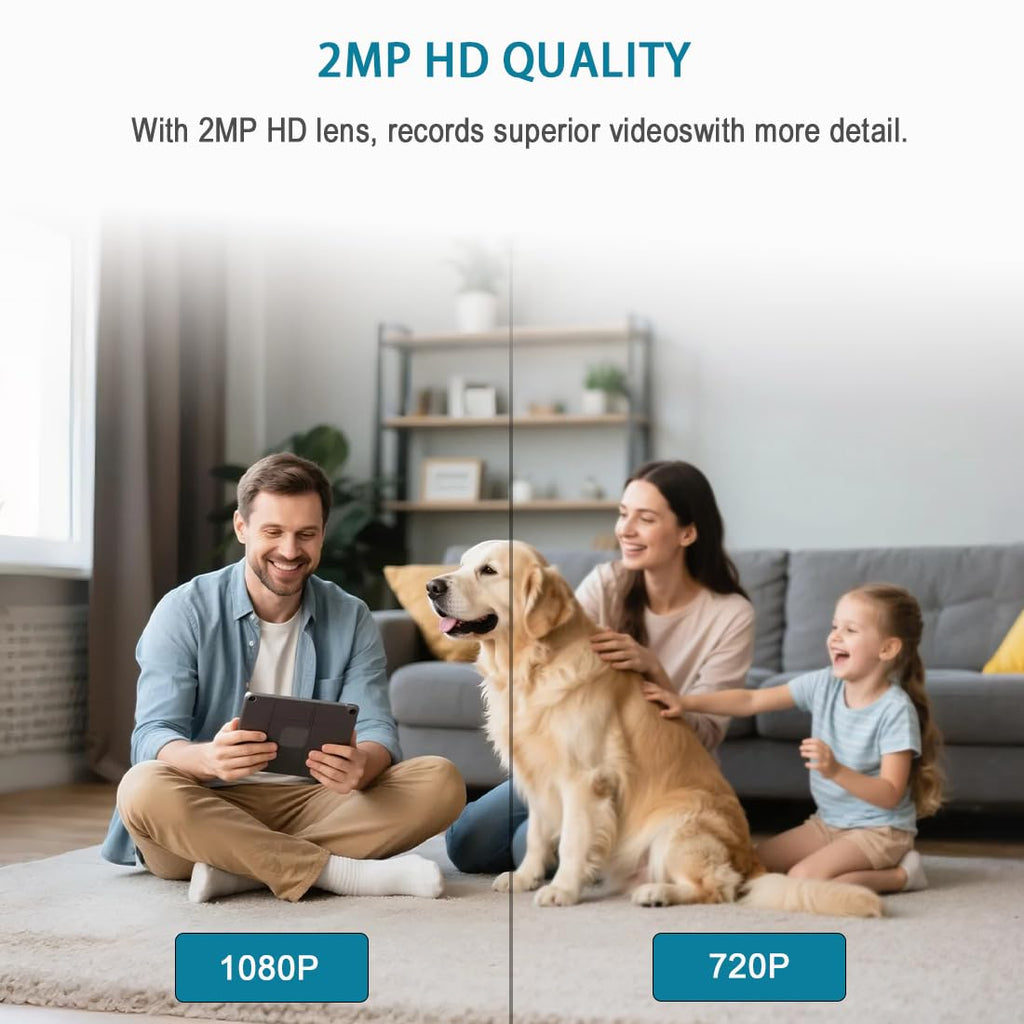 CIAJIE Smart Two-Way Pet Camera with Pan-Tilt & App Control