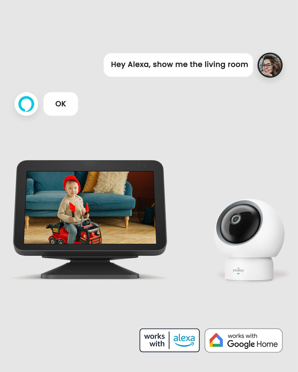 Youkey 2.5K Smart Pet Camera with AI Tracking & Two-Way Audio