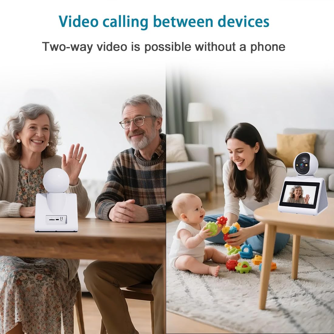CIAJIE Two Way Video Camera,Indoor Home Security Cameras,Pet Dog Camera with Phone App,Motion for/Elderly/Nanny/Pet/Dog,Audio Calling Device Pan Til Dome Camera,Motion Detection