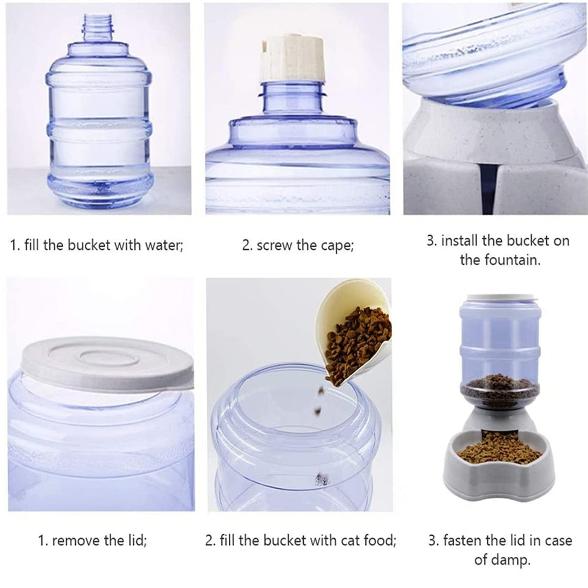 MENGKK Pet Water Dispenser Automatic Dog Feeder Waterer High Capacity Pet Food Bowl Gravity Water Dispenser for Dogs Cats 3.8 L Accessories