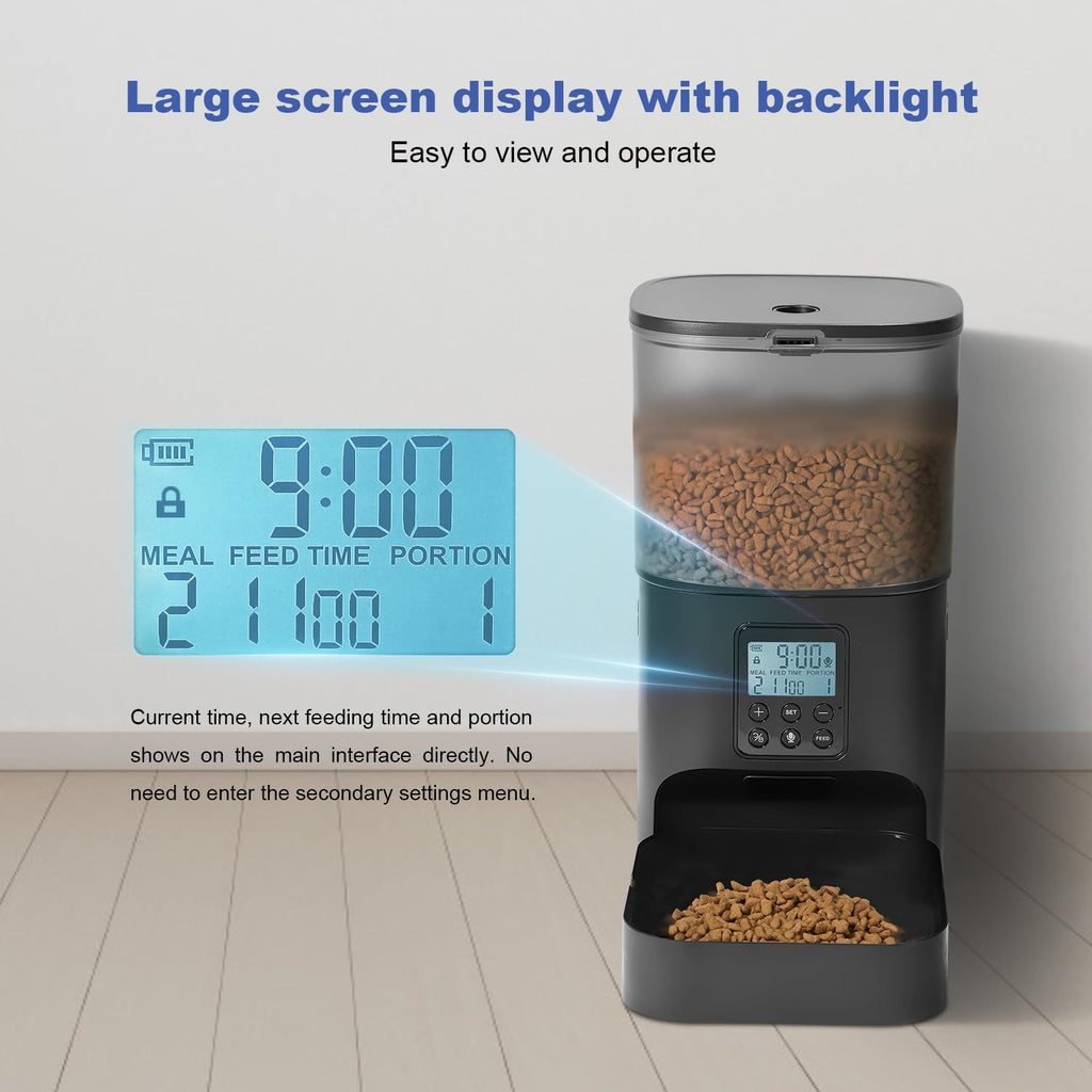 ANDOLL HOME Automatic Cat Feeder,4L Timed Cat＆Dog Dry Food Dispenser