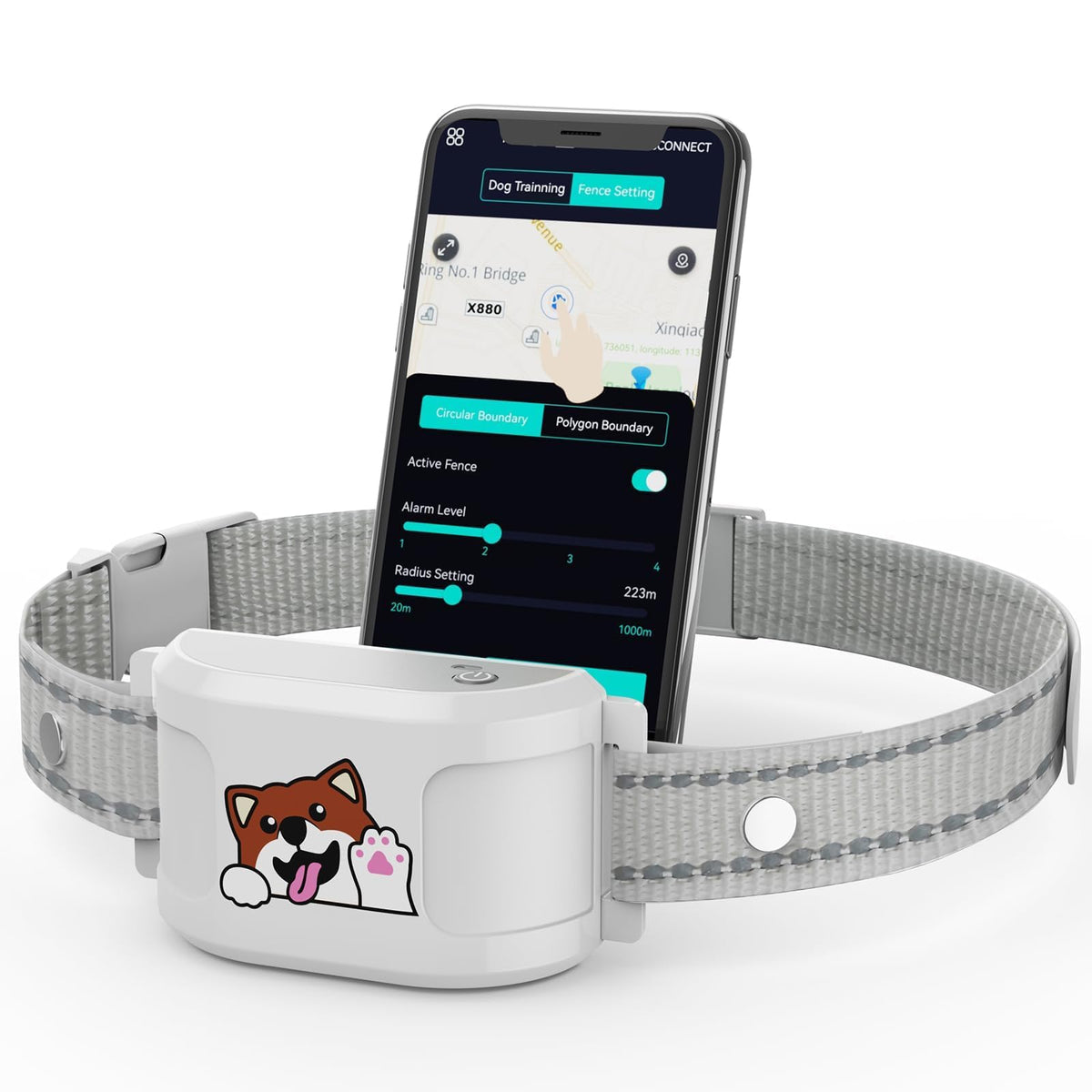Wireless Dog Fence, GPS Dog Collar Fence System No Subscription with Training Collar, Electric Fence for Dogs Circular & Custom Boundary, IPX7 Waterproof Rechargeable of Dogs