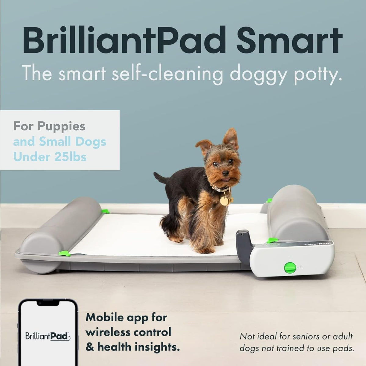 BrilliantPad Self-Cleaning Indoor Dog Potty for Puppies & Small Dogs