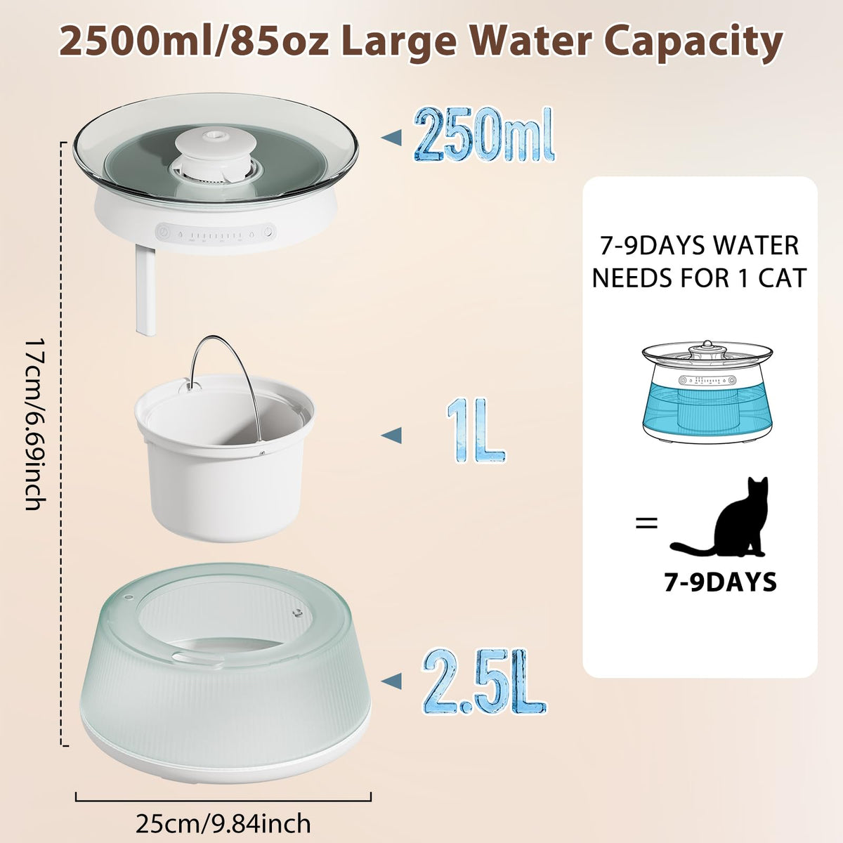 Smart Filterless Automatic Cat Water Fountain for Indoor Use