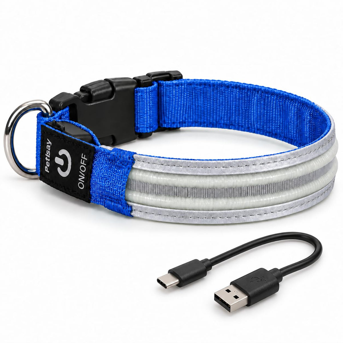 PetIsay Rechargeable LED Dog Collar for Night Safety