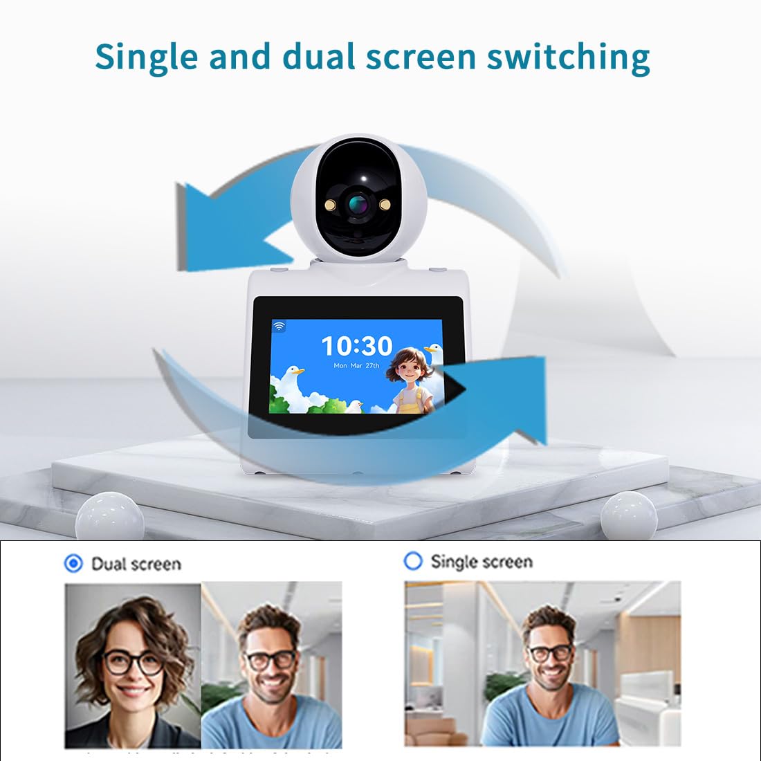 CIAJIE Two Way Video Camera,Indoor Home Security Cameras,Pet Dog Camera with Phone App,Motion for/Elderly/Nanny/Pet/Dog,Audio Calling Device Pan Til Dome Camera,Motion Detection