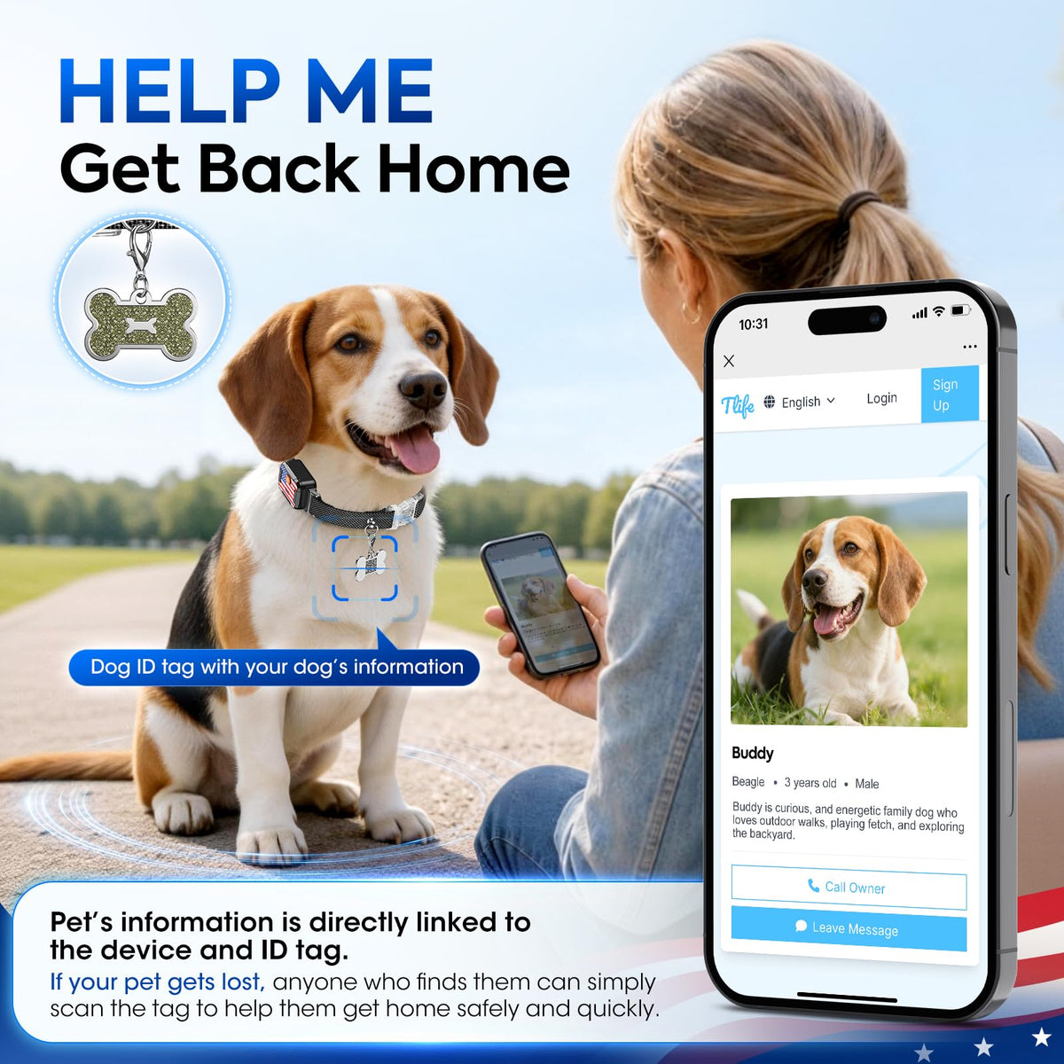 Smart Dog GPS Tracker, Live Pet Tracker with Virtual Fence, Dog Tracker for Dogs with Health & Behavior Monitoring, Escape Alerts, with Virtual Fence, Complimentary 6-Month Subscription