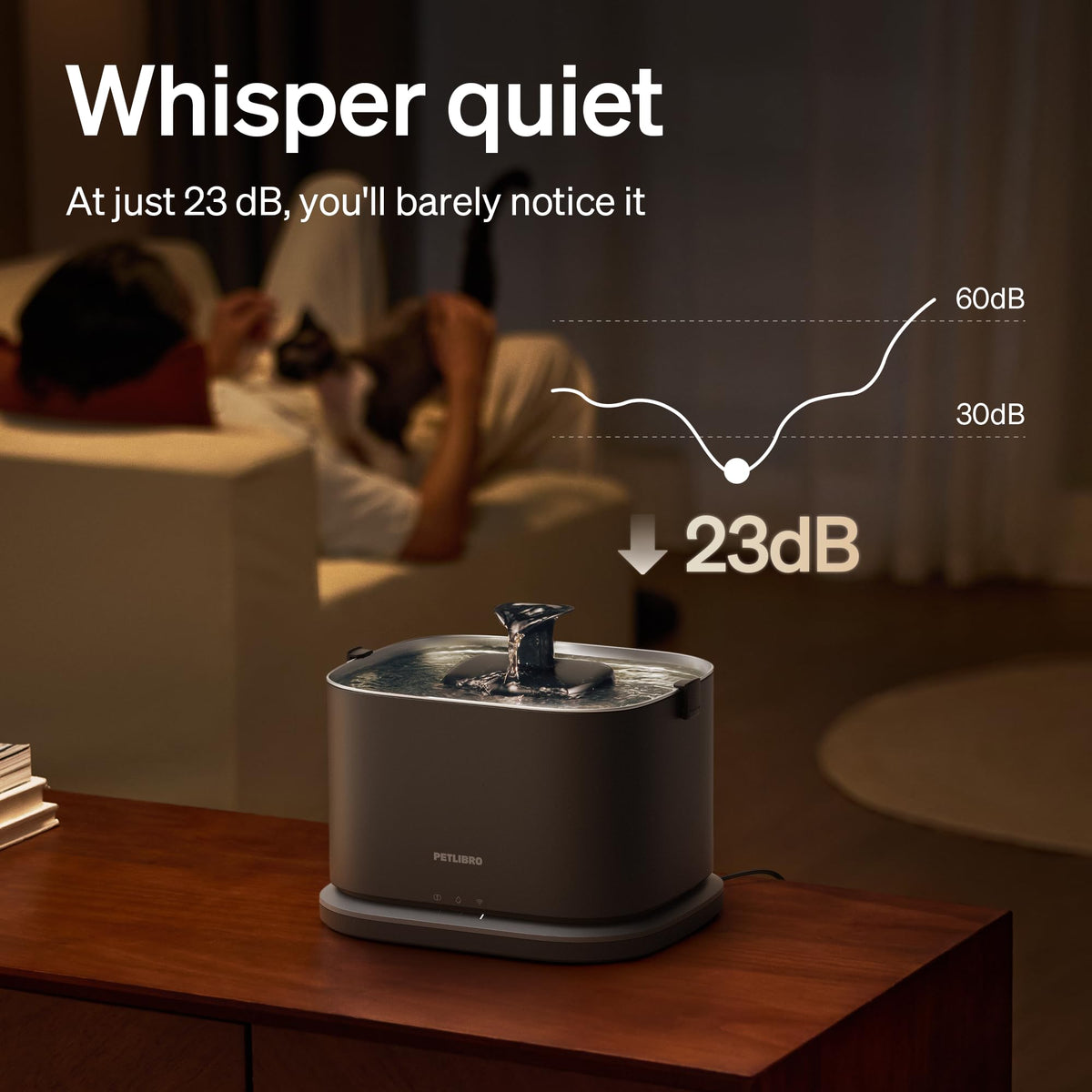 PETLIBRO Upgrade Cat Water Fountain Stainless Steel Tray, Dockstream 2 Cat Fountain Indoor, 3L/101oz Auto Cat Fountains for Drinking, App Monitoring Pet Water Fountain Dog, 5G WiFi Cat Water Dispenser