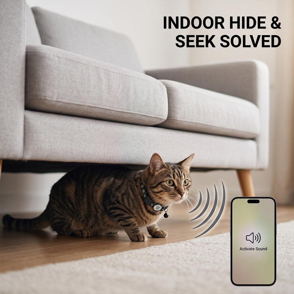 Cat GPS Tracker Collar with QR Code & Apple Find My