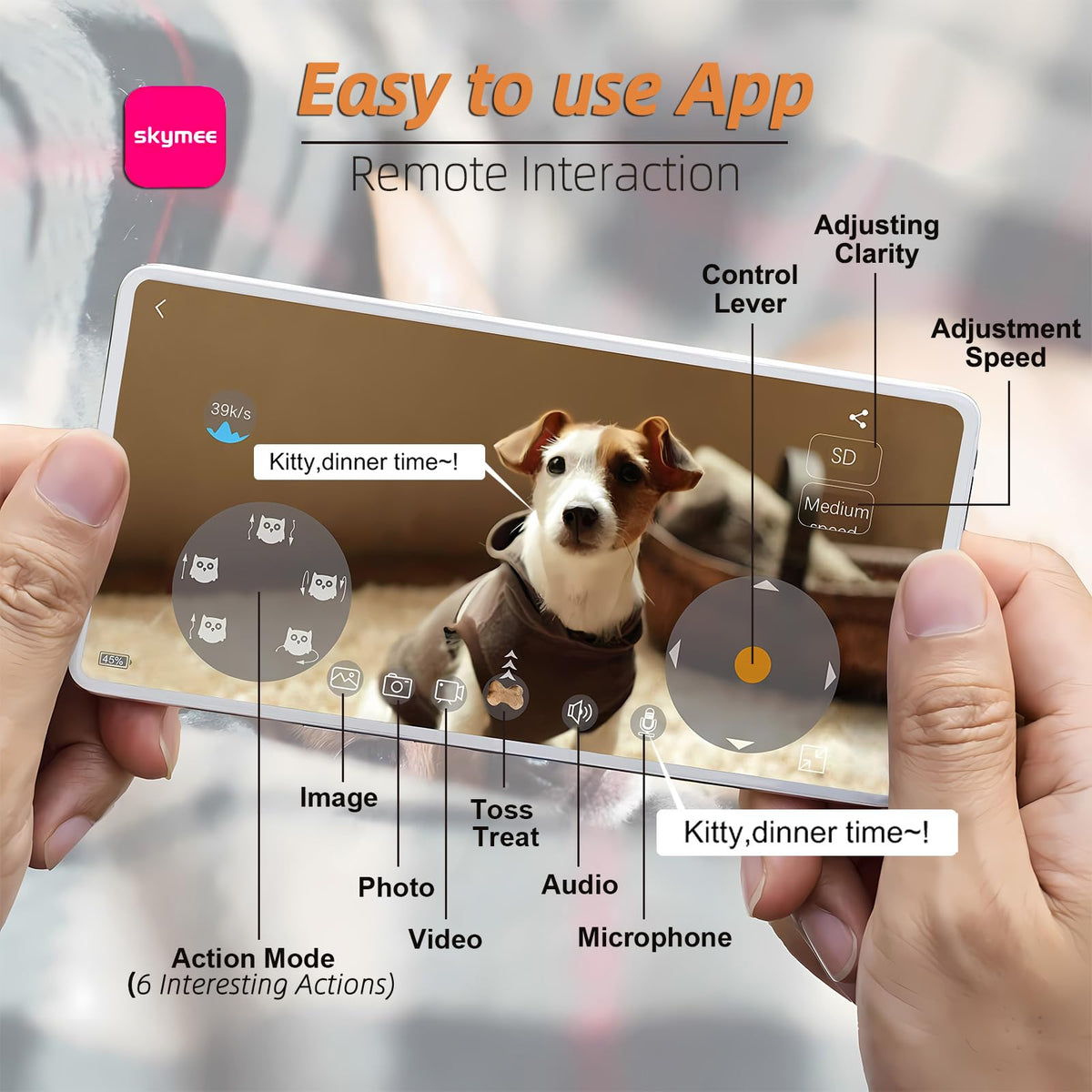 SKYMEE Owl Robot,Pet Camera Treat Dispenser