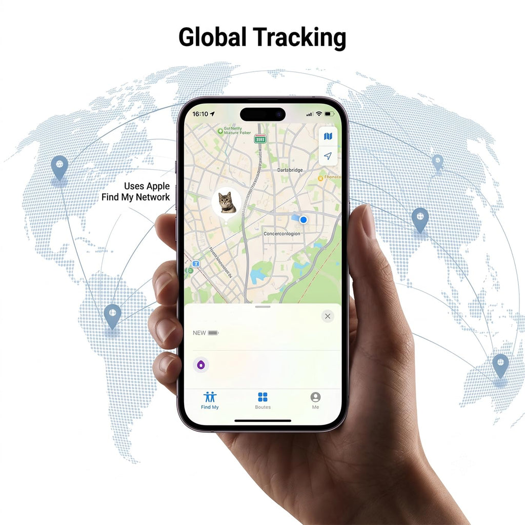 Cat GPS Tracker Collar with QR Code & Apple Find My