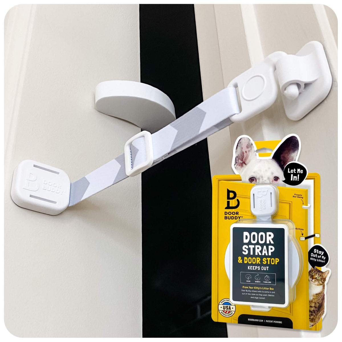 Door Buddy Adjustable Cat Door Latch & Dog-Proof Stopper