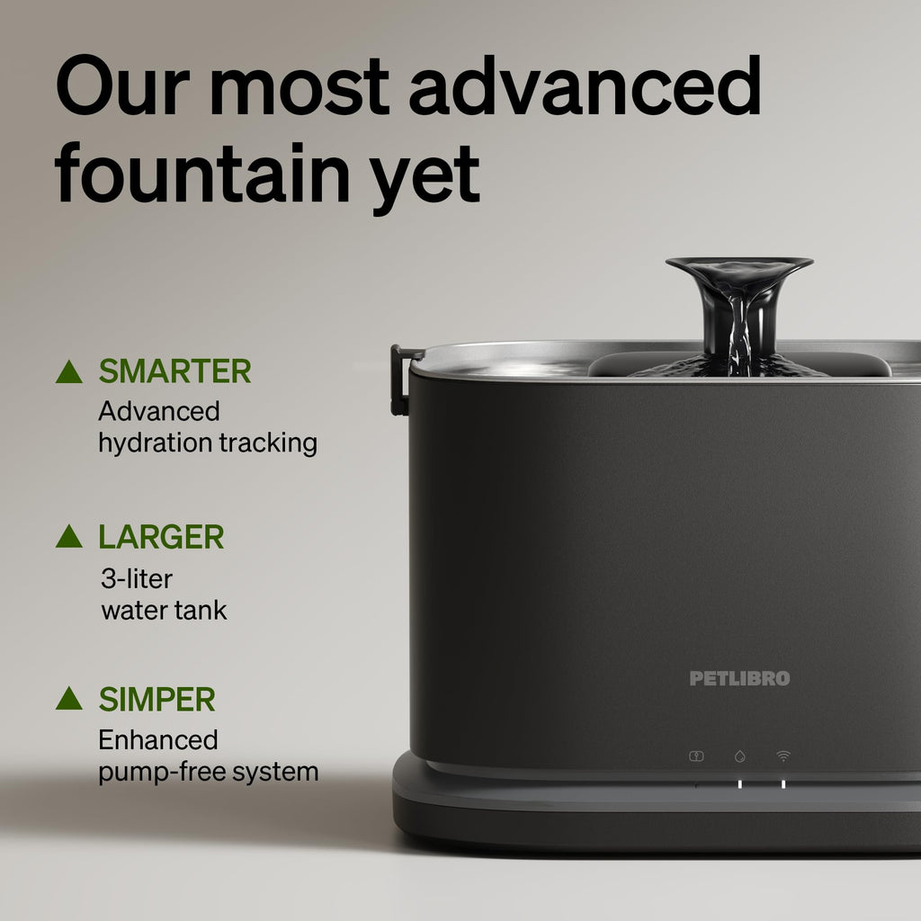 PETLIBRO Upgrade Cat Water Fountain Stainless Steel Tray, Dockstream 2 CatFountain Indoor, 3L/101oz Auto Cat Fountains, App Monitoring Pet Water Fountain Dog, 5G WiFi CatWater Dispenser(Pack of 8)