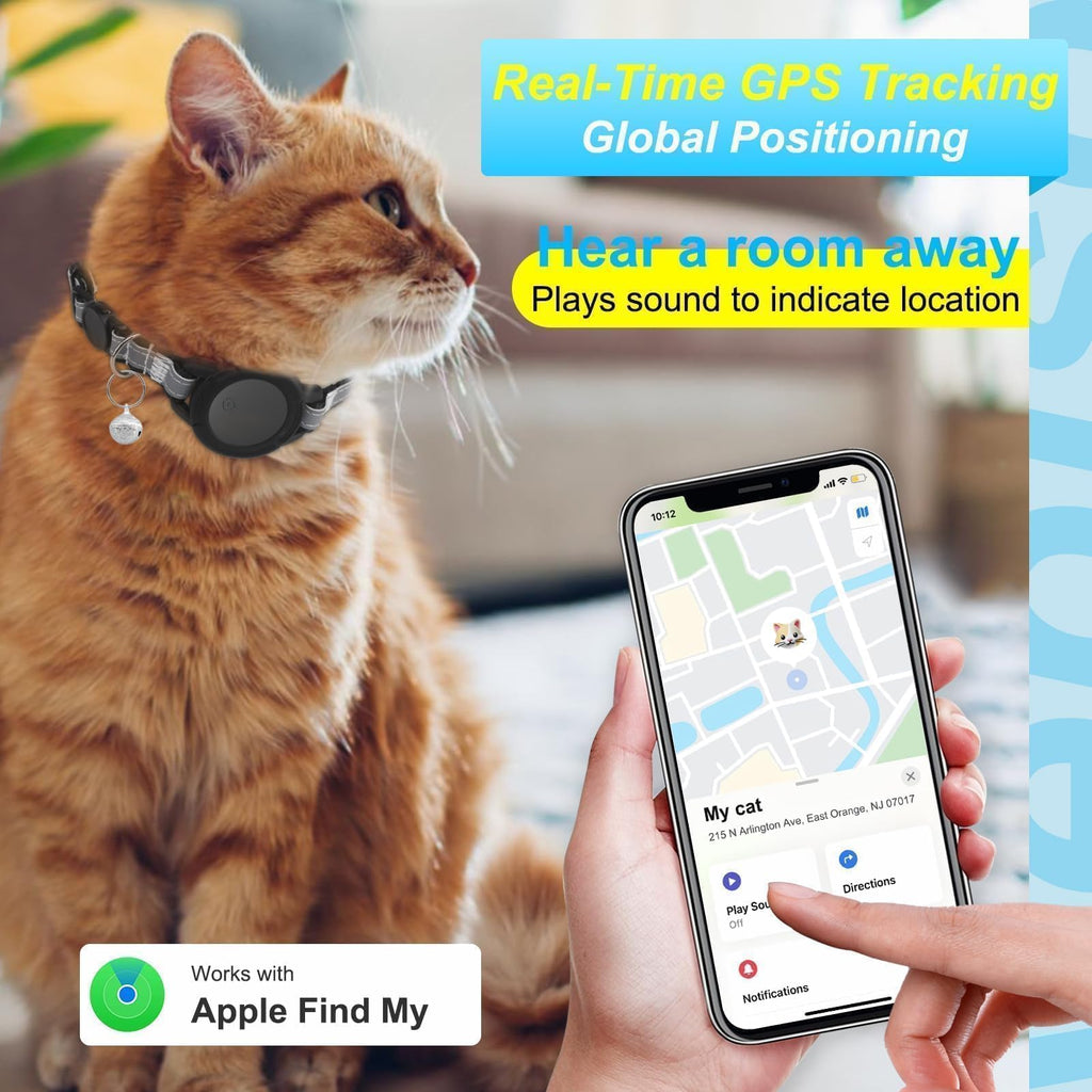 Smart Cat GPS Tracking Collar with Bluetooth for iOS & Android