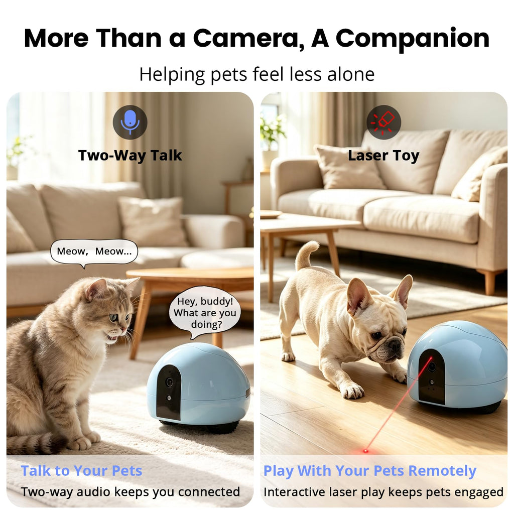 PUMPKII Smart Pet Camera Robot with Treat Dispenser & Laser