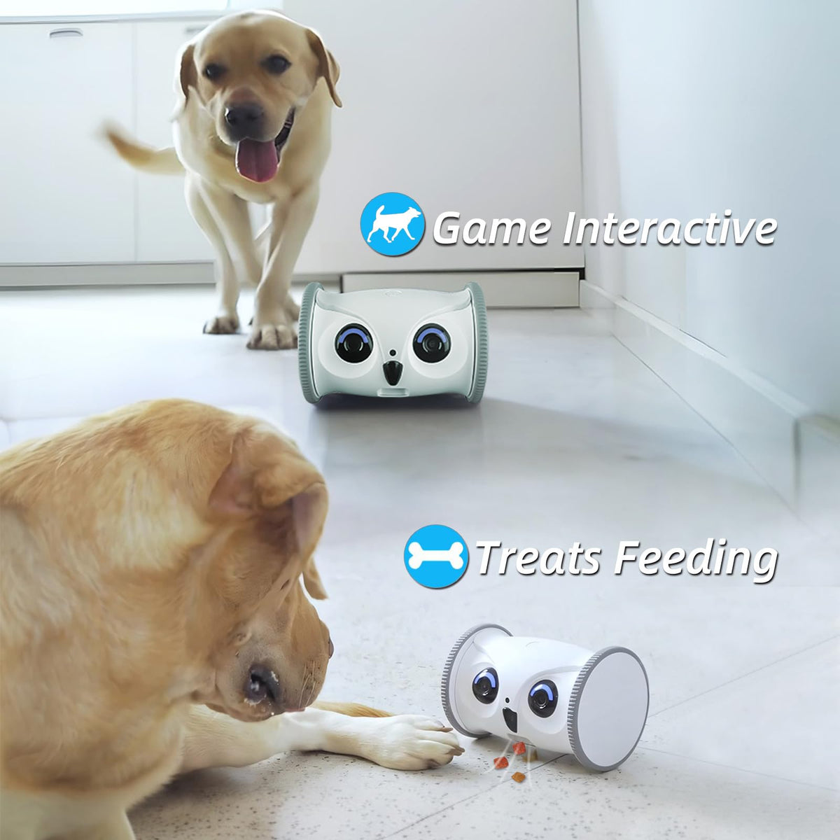 SKYMEE Owl Robot,Pet Camera Treat Dispenser