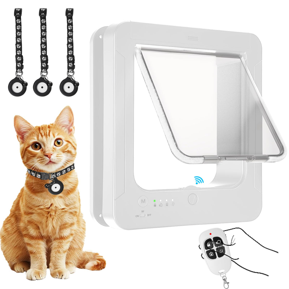 SmartPetDoor RFID Cat Door with Remote & 4-Way Lock