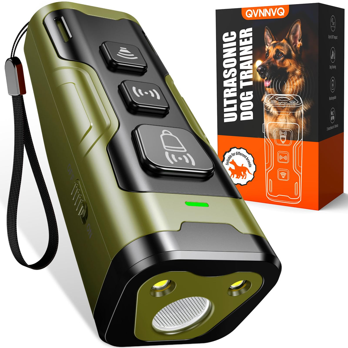QVNNVQ Ultrasonic Anti-Bark Dog Deterrent with 50FT Range