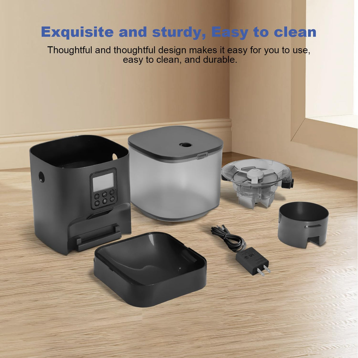 ANDOLL HOME Automatic Cat Feeder,4L Timed Cat＆Dog Dry Food Dispenser