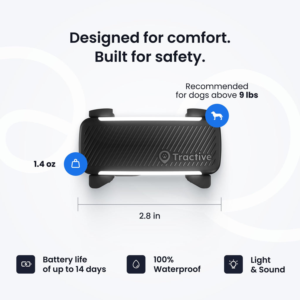 Tractive Smart Dog GPS Tracker | Live Pet Tracker with Virtual Fence | Vital Signs Monitoring of Heart & Respiratory Rate | Bark Monitoring | Dog Collar Attachment