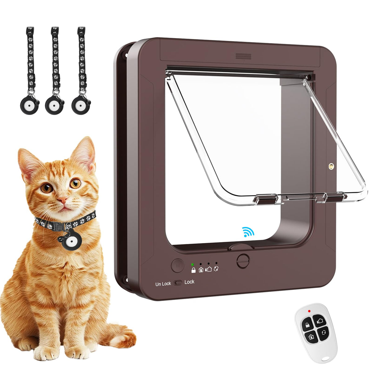 SmartPetDoor RFID Cat Door with Remote & 4-Way Lock