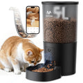 IMIPAW Automatic Cat Feeder, 5G WiFi Cat Food Dispenser with APP Remote Control, Pet Dry Food Smart Feeder, Programmable Timed Feeding, Dual Power Supply, 1-10 Meals Per Day, Desiccant Bag, Small pets