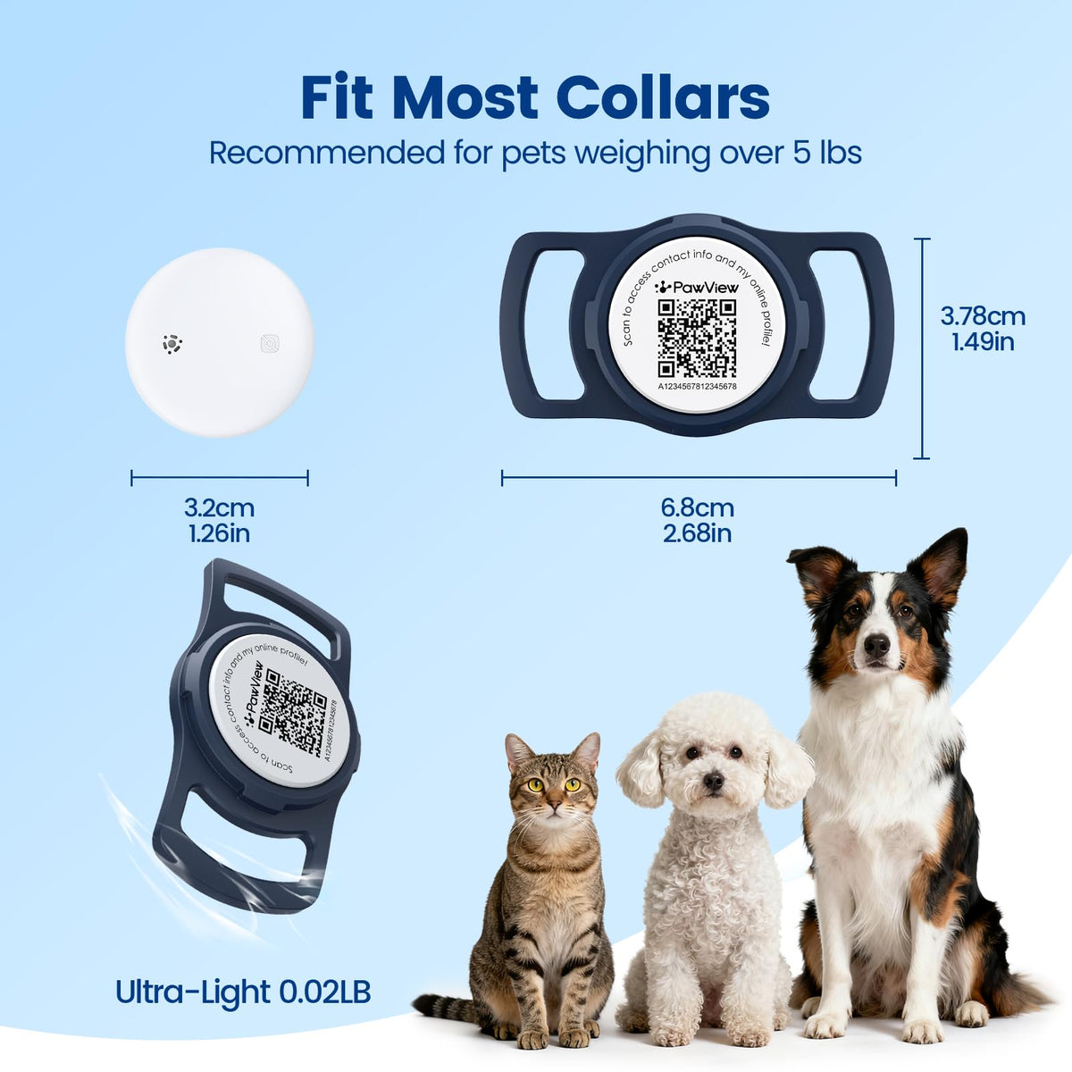 PawView Smart Pet Tracker with QR ID & Apple Find My