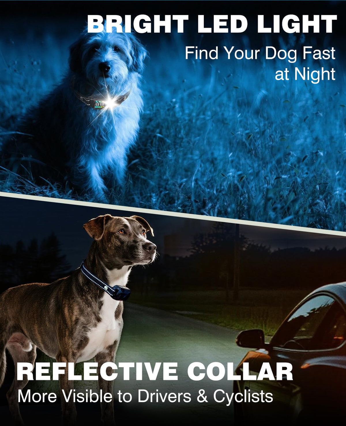 Dog Shock Collar for Dogs - 3300FT Dog Training Collar with Remote IPX7 Waterproof Electric Collar with 3 Training Modes, Rechargeable AI Smart Anti-Barking Device