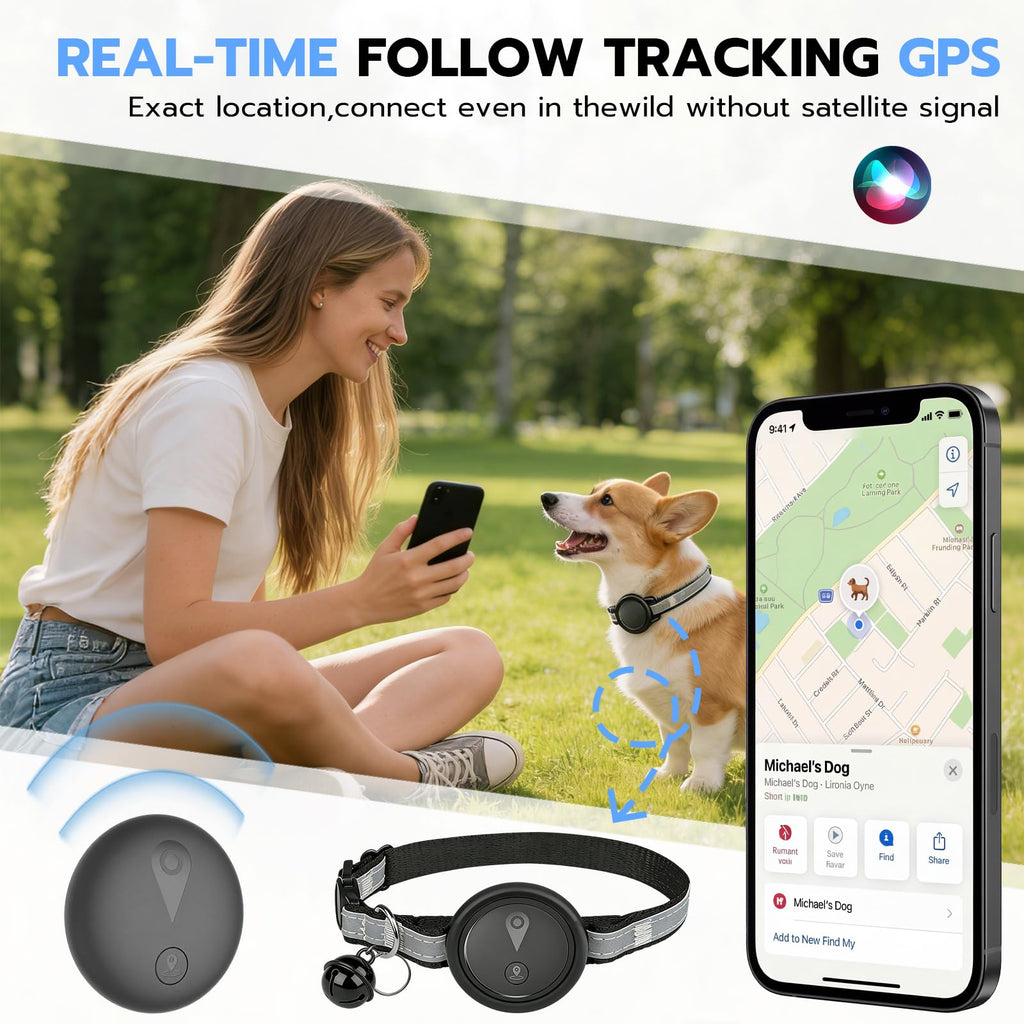 Smart GPS Pet Tracker Collar with Real-Time Location Tracking