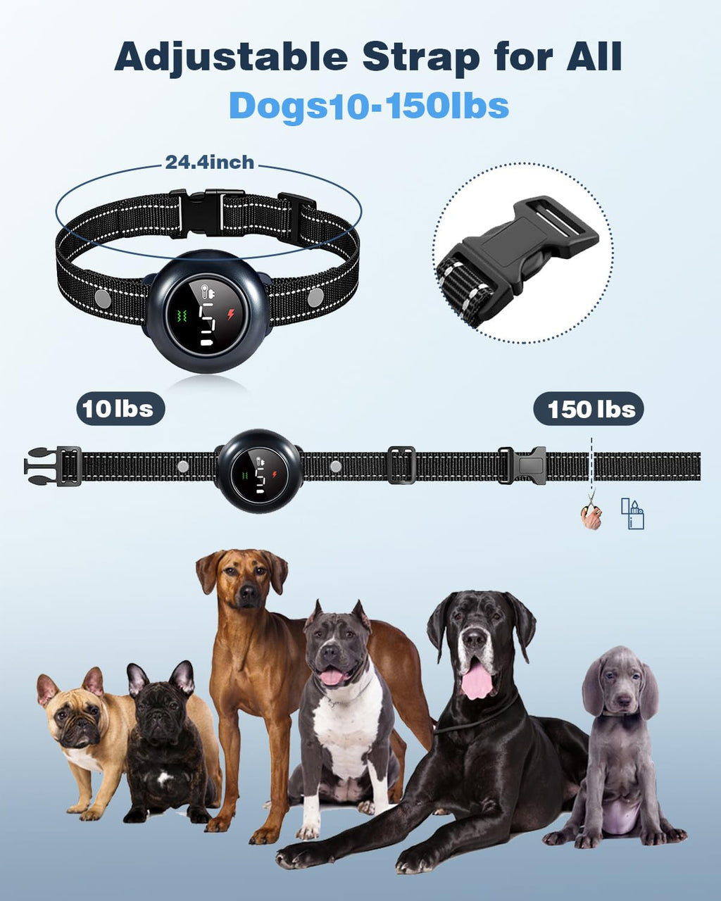 2-in-1 Smart Anti-Bark Dog Training Collar with Remote
