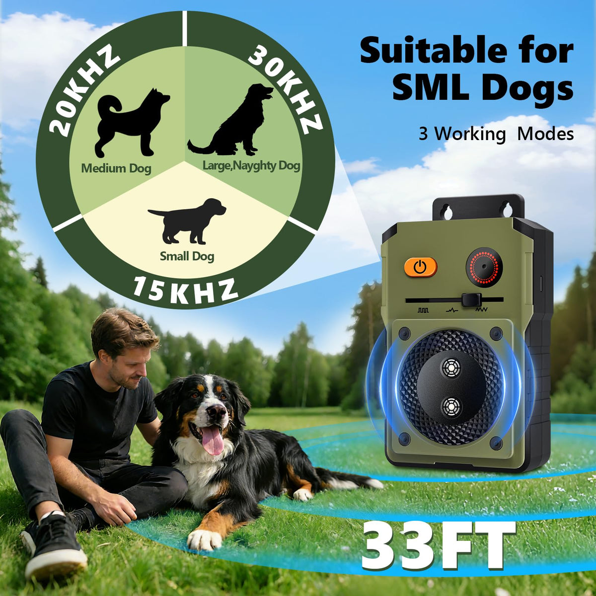 Rechargeable Ultrasonic Anti-Bark Dog Training Device